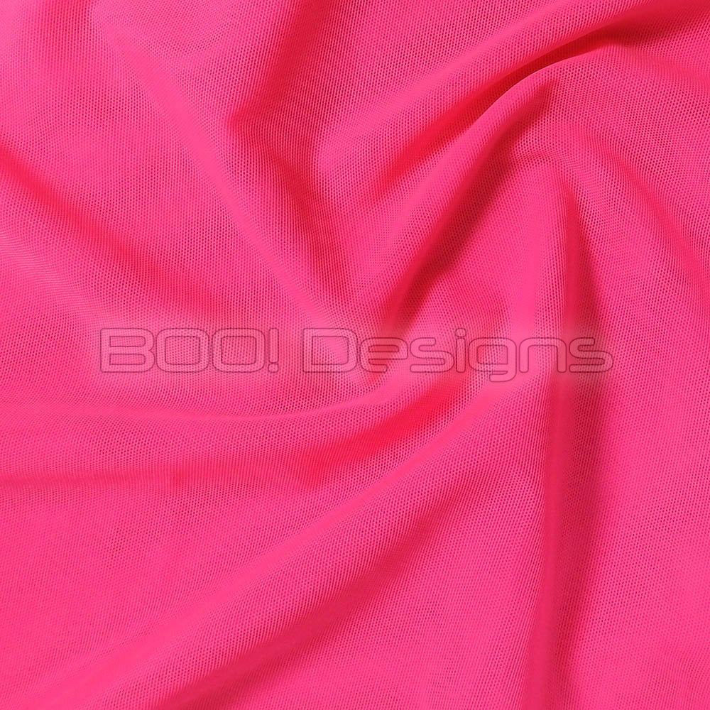 Alicante Stretch Net Neon Pink Fabric