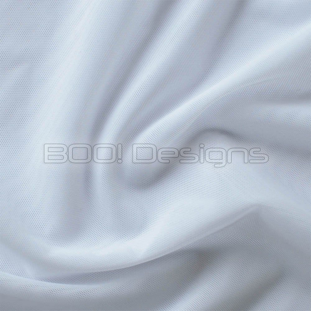 Alicante Stretch Net White Fabric