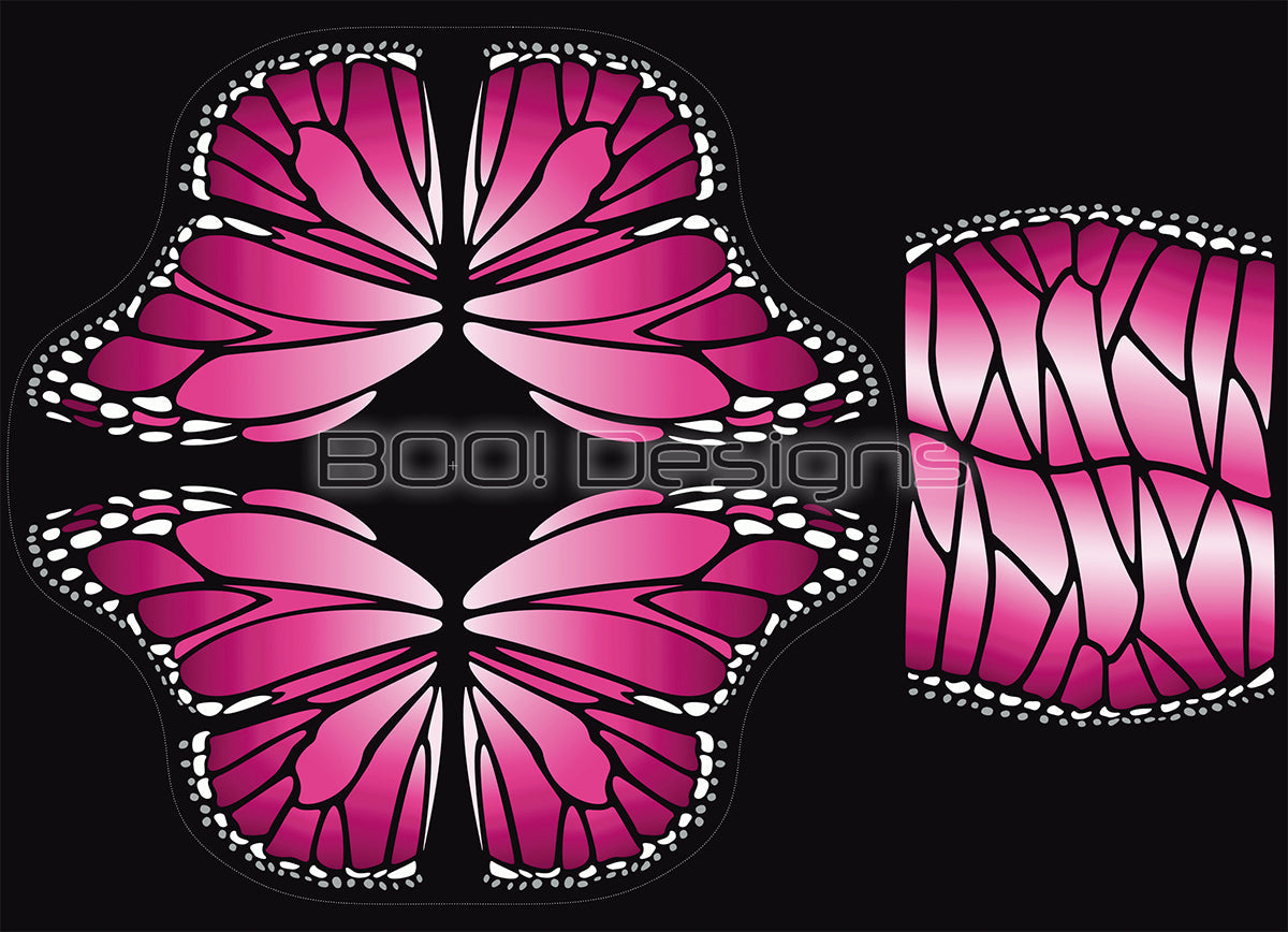 Spandex P105 Circle Panel Wings Raspberry - Glitter Stardust Project Panel