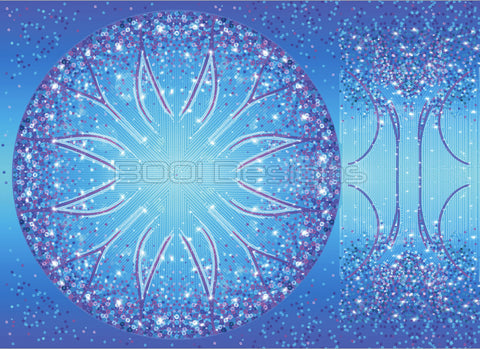 Spandex Circle Panel Lover Blue Regular - Glitter Stardust