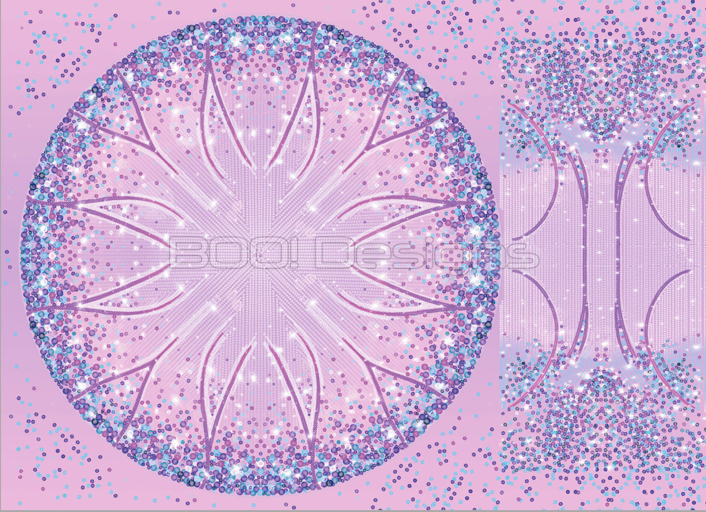 Spandex P105 Circle Panel Lover Pink - Glitter Stardust Project Panel