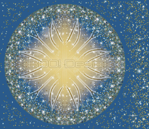 Spandex Circle Panel Lover Gold Tween - Glitter Stardust