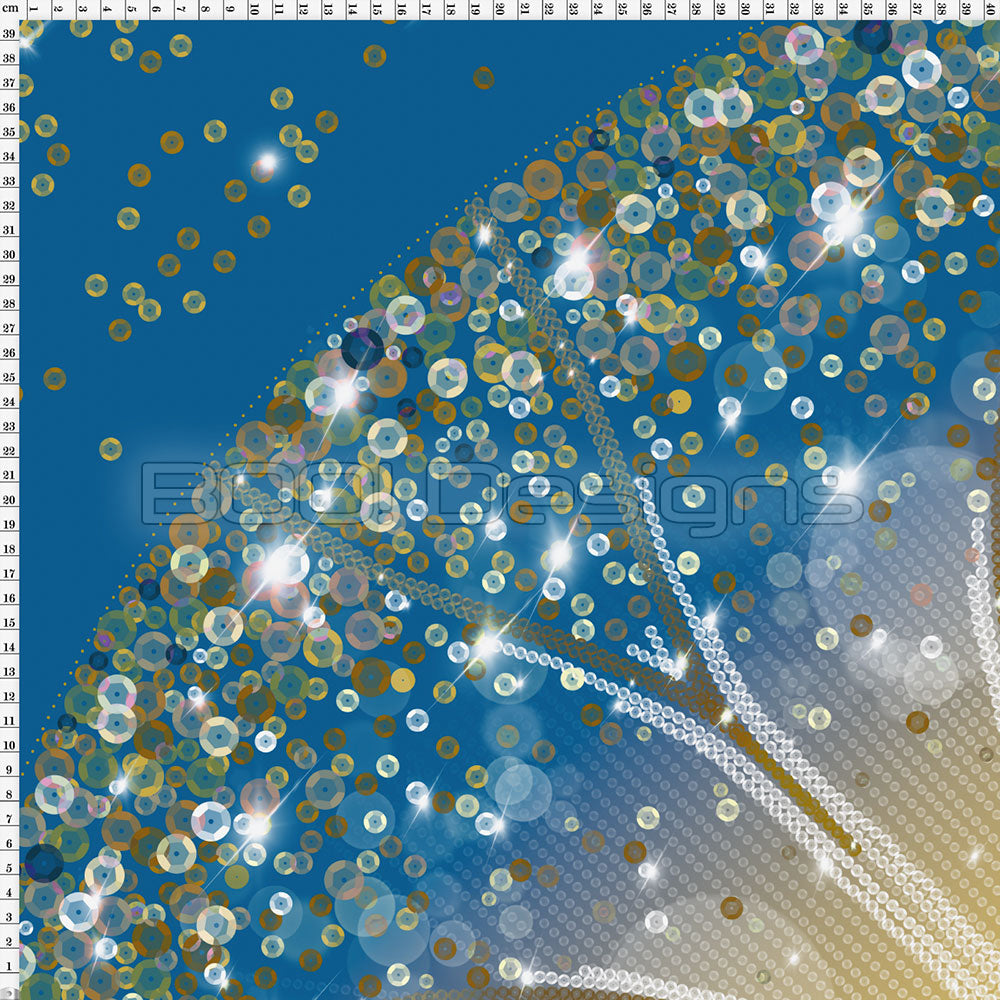 Spandex P105 Circle Panel Lover Gold - Gold Glitter Stardust