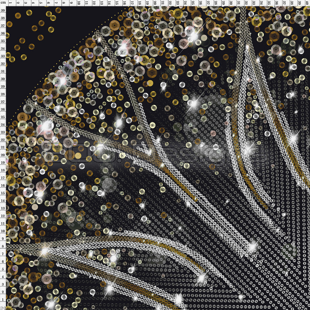 Spandex P105 Circle Panel Lover Black - Gold Glitter Stardust Project Panel