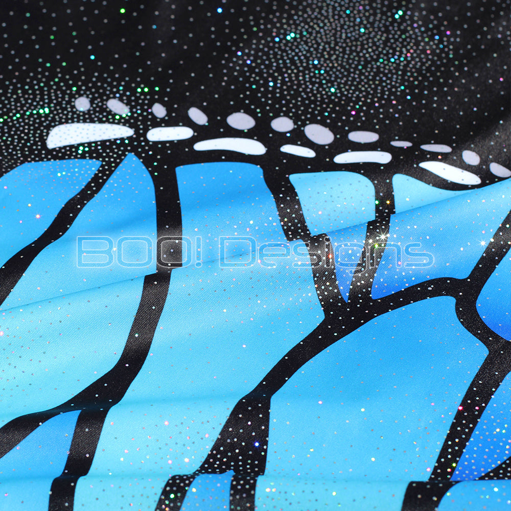 Spandex P105 Circle Panel Wings Blue - Glitter Stardust Project Panel