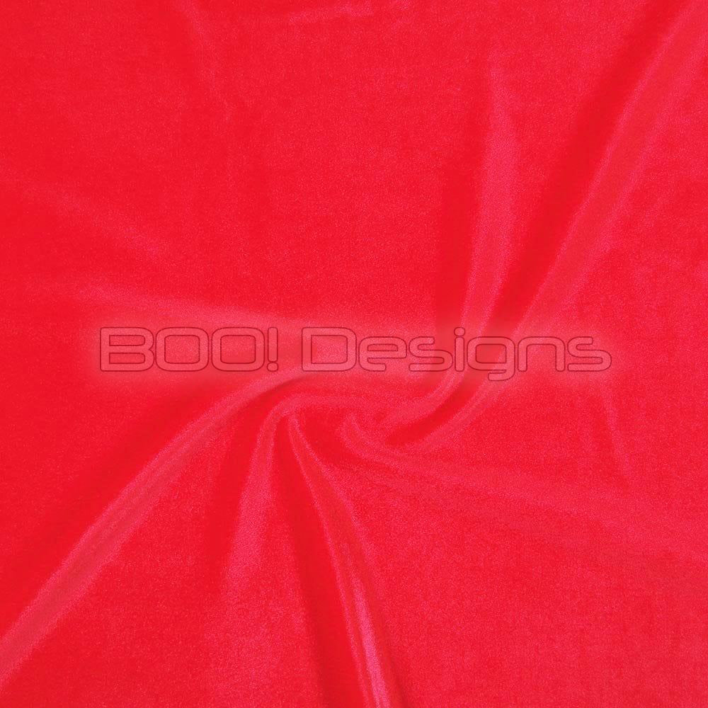 Spandex Smooth Velvet Neon Red Fabric