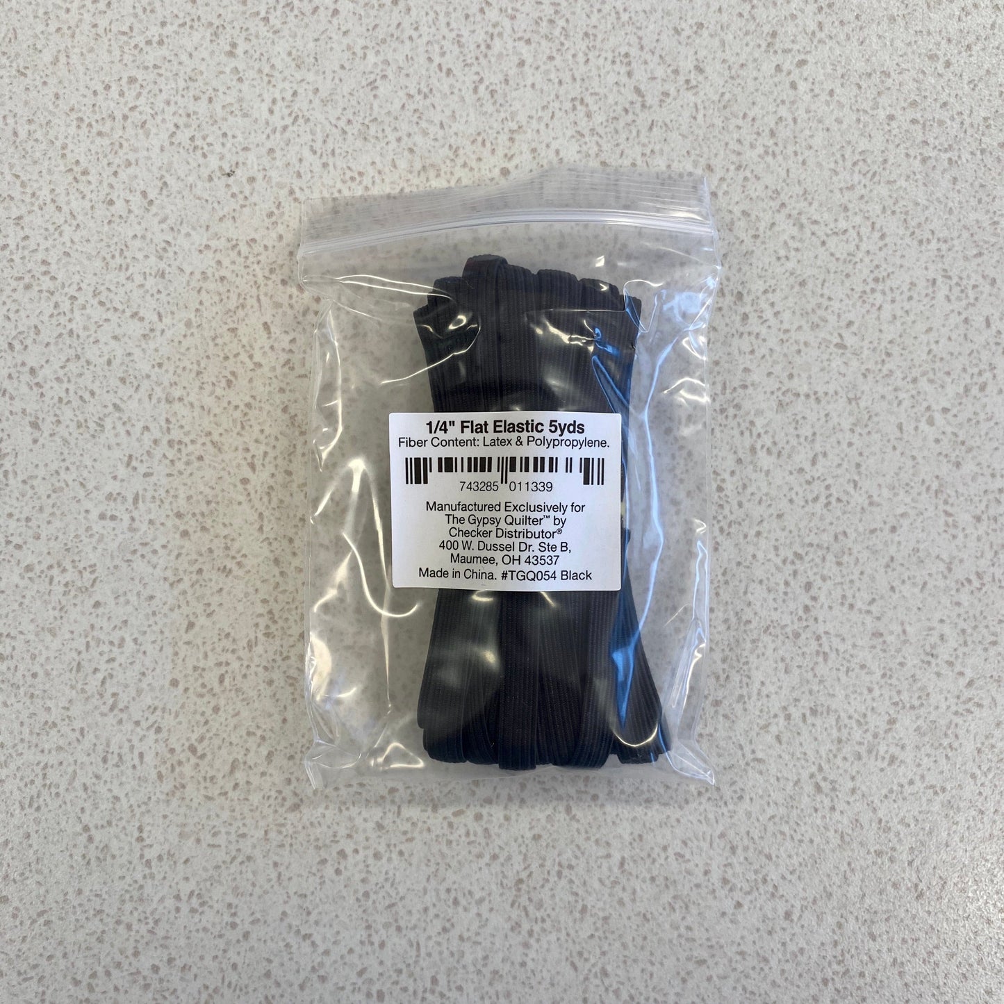 Flat Elastic 6mm x 4.5m Black Sampler