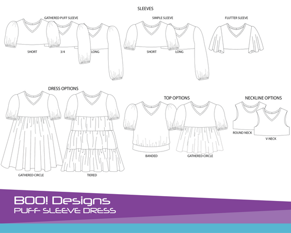 PDF Pattern Puff Sleeve Dress