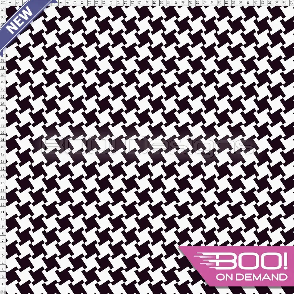 Spandex Houndstooth Black White - Fabric