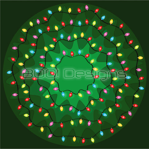 Spandex Circle Panel Xmas Lights Large - Glitter Stardust