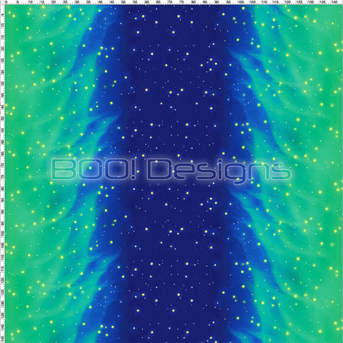 Spandex Xmas Aurora Green - Glitter Galaxy
