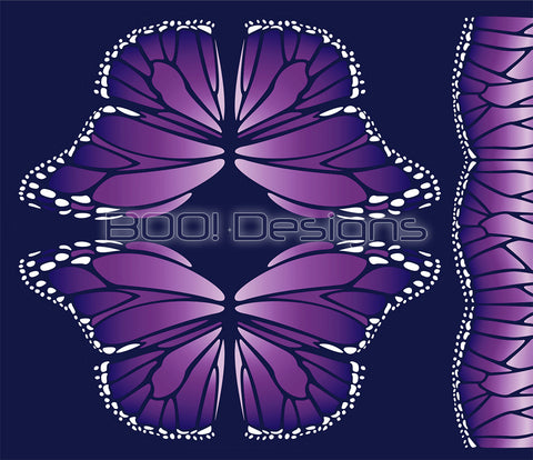 Spandex Circle Panel Wings Purple Tween - Glitter Stardust