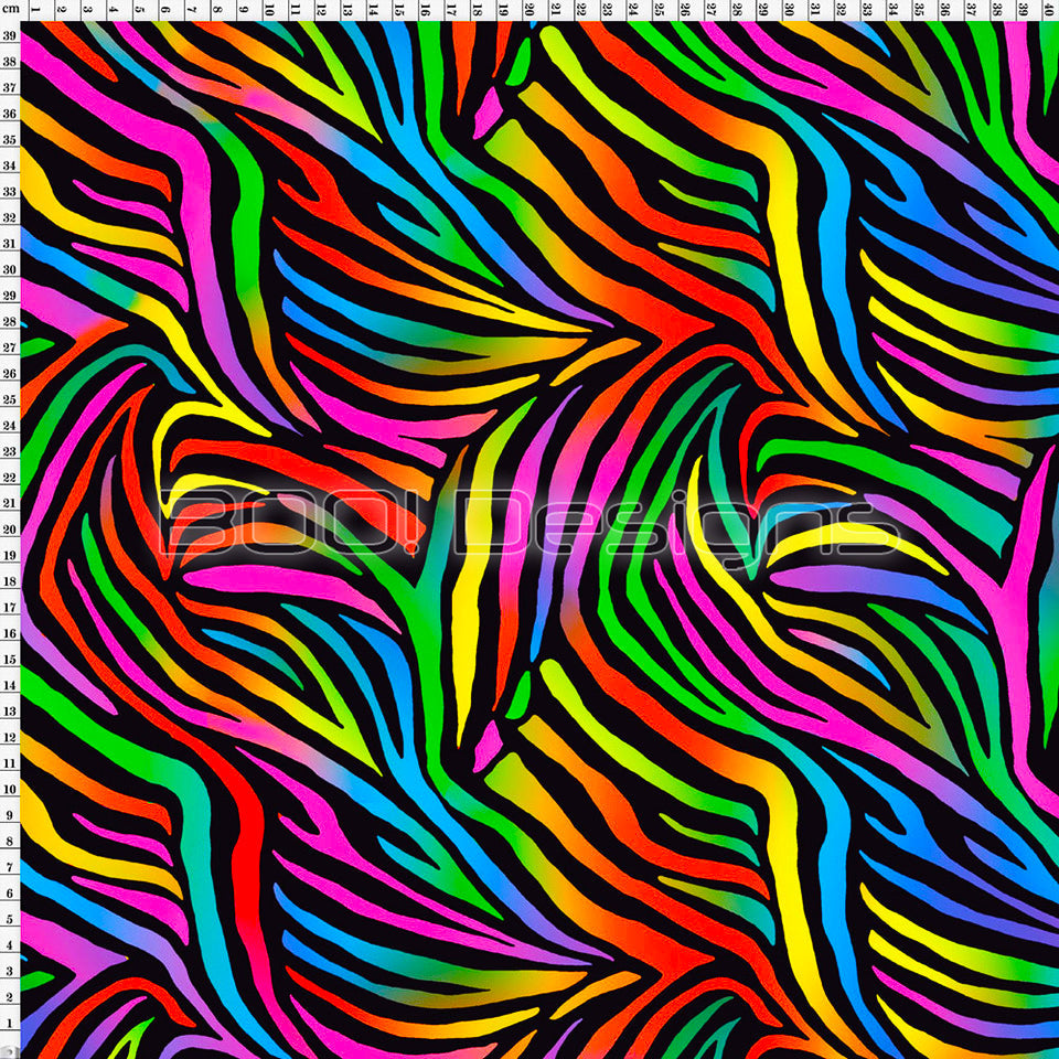 Spandex Imperial Zebra Multi Fluoro Fabric
