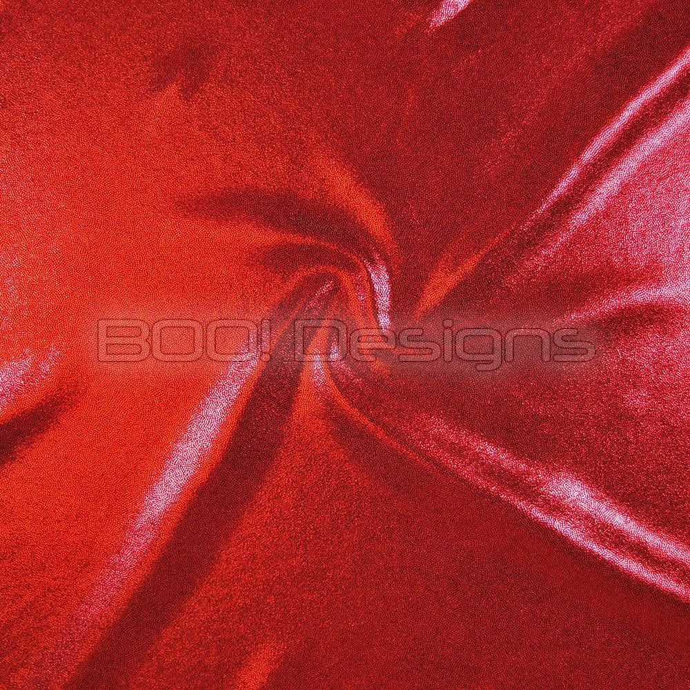 Spandex Metallic Cherry Red Fabric