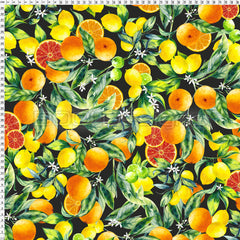 Spandex Oranges & Lemons Black