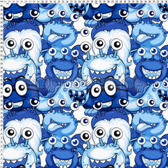 Spandex Little Monsters Blue