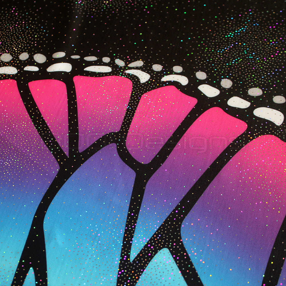 Spandex P105 Circle Panel Wings Pink/Blue - Glitter Stardust Project Panel