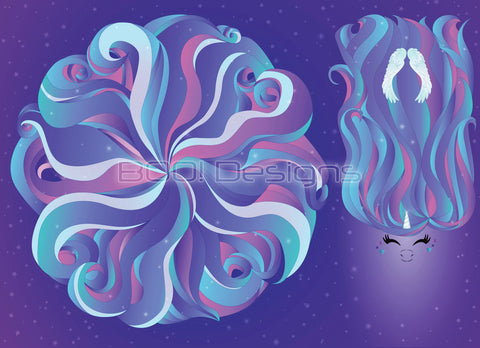 Spandex P105 Circle Panel Unicorn Pastel Purple