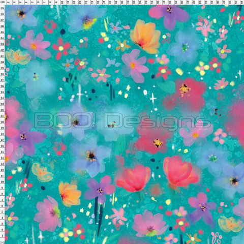 Spandex Bunny Floral Mint