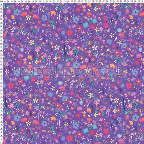 Spandex Bunny Ditsy Floral Lilac