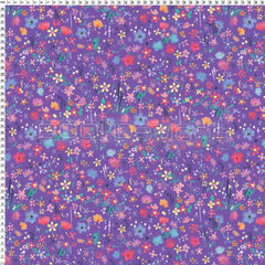 Spandex Bunny Ditsy Floral Lilac