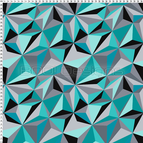 Colourful Geometric Chevron Lock Pattern Velour Velvet Print