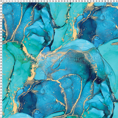 Spandex Ink Ethereal Ocean - Stretch Net 115gsm