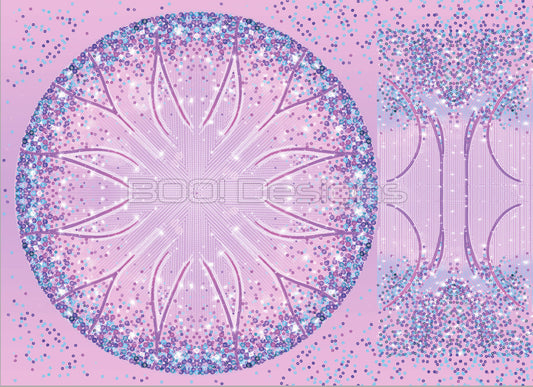 Spandex P105 Circle Panel Lover Pink - Glitter Stardust