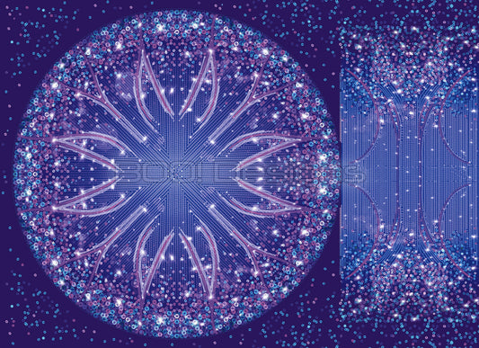 Spandex P105 Circle Panel Lover Midnight - Glitter Stardust