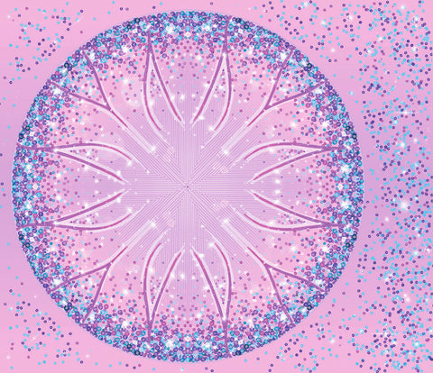Spandex Circle Panel Lover Pink Tween - Glitter Stardust