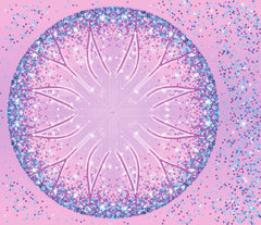 Spandex Circle Panel Lover Pink Tween - Glitter Stardust