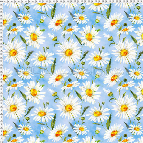 Spandex Watercolour Daisy Sky