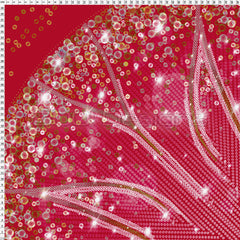 Spandex Circle Panel Lover Red Regular - Glitter Stardust