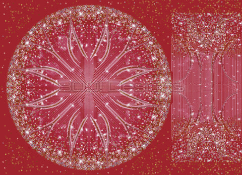 Spandex Circle Panel Lover Red Regular - Glitter Stardust