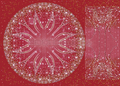 Spandex Circle Panel Lover Red Regular - Glitter Stardust