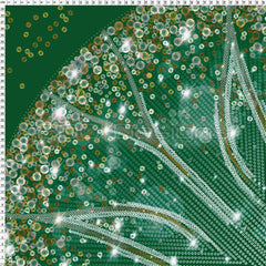 Spandex Circle Panel Lover Green Regular - Glitter Stardust