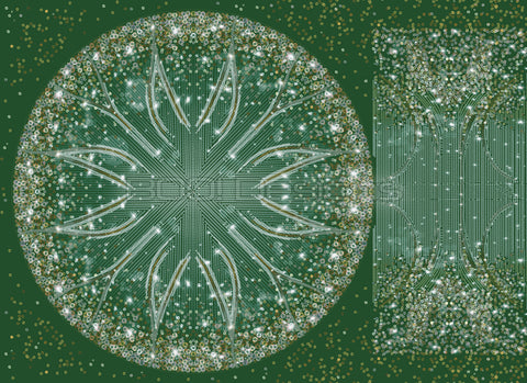 Spandex Circle Panel Lover Green Regular - Glitter Stardust