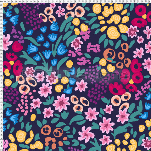 Spandex Wildflower Meadow Navy