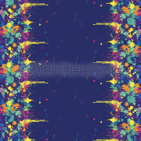 Spandex Lion Splat Border Navy