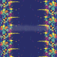 Spandex Lion Splat Border Navy
