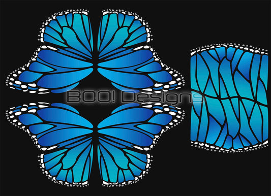 Spandex P105 Circle Panel Wings Blue - Glitter Stardust Project Panel