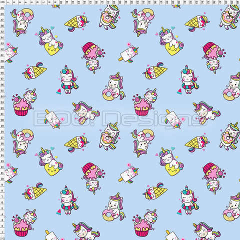 Spandex Kawaii Unicorn Blue