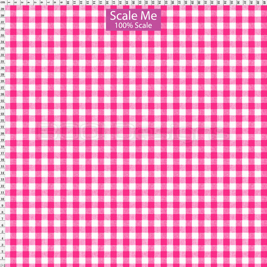 Spandex BOO35 Gingham Flamingo - Spandex 190gsm / 75% Fabric