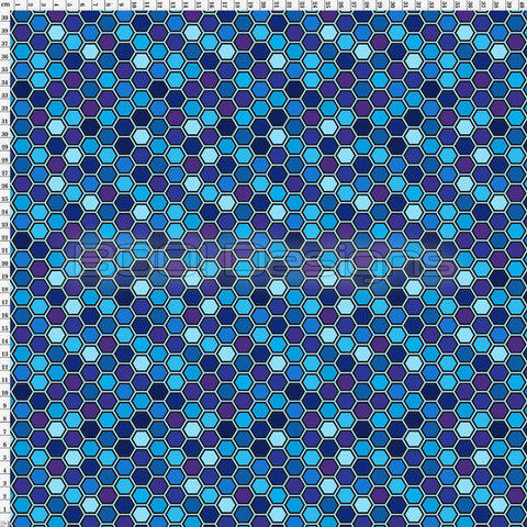 Spandex Hexagrid Blue