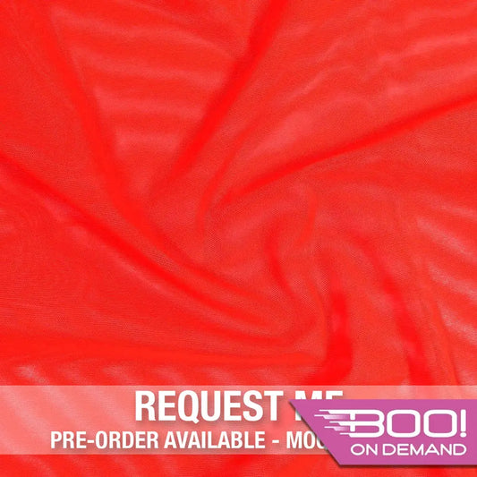 Alicante Stretch Net Neon Red Fabric