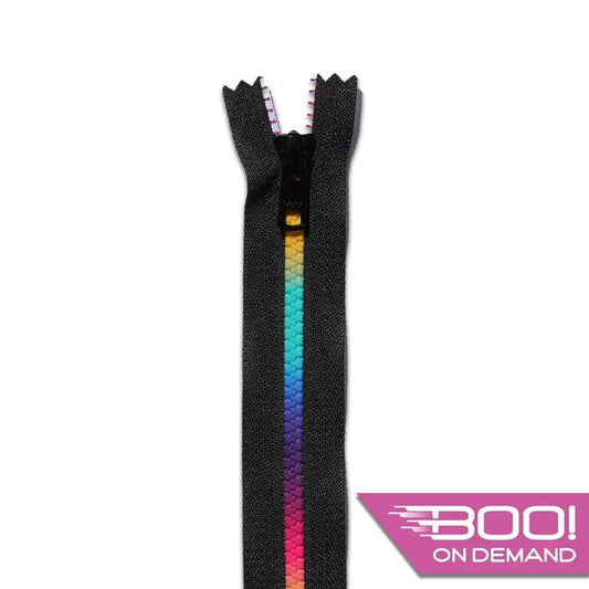 BOO Chunky Zip Closed End Rainbow Black Chunky Zip Closed