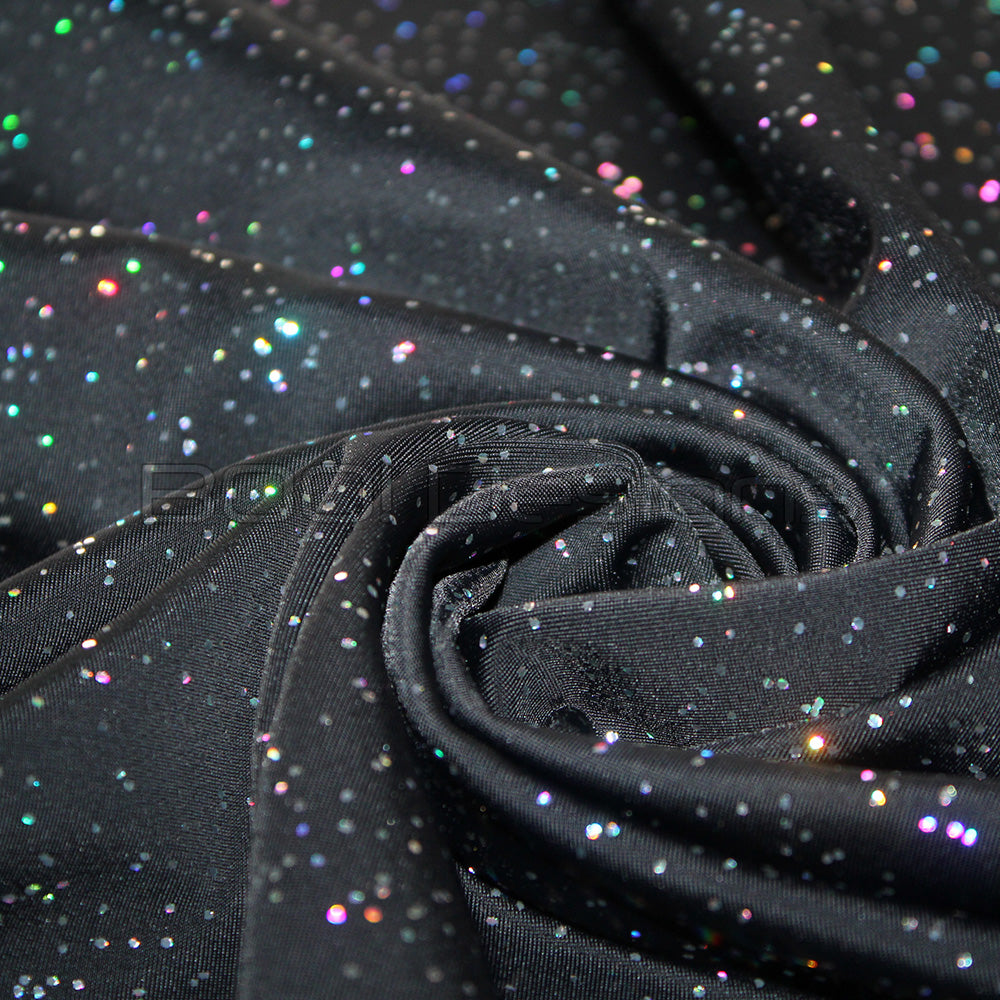 Spandex Vita Solid Black - Glitter Galaxy Fabric