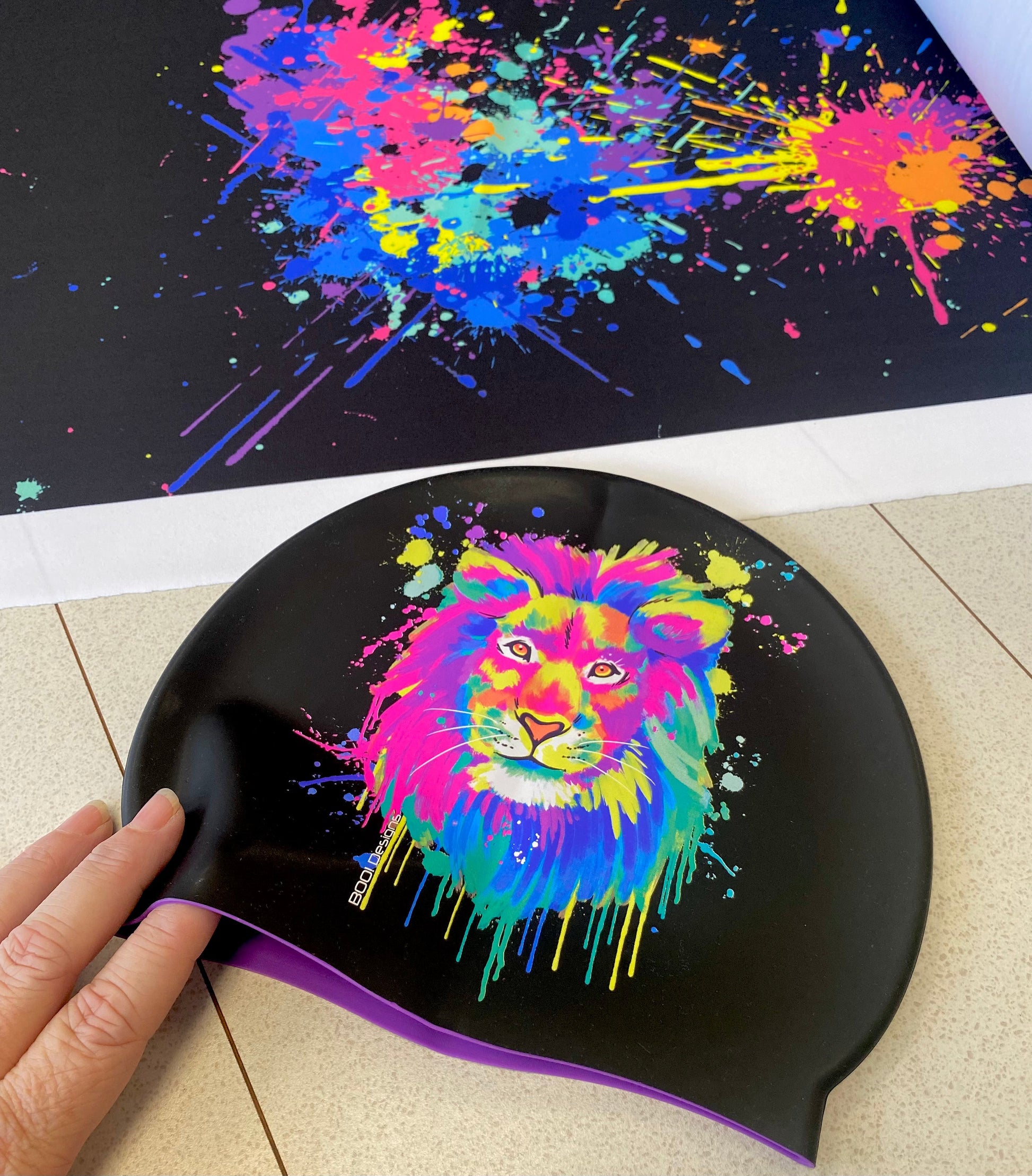 Silicone Swimming Cap Lion Swim Cap