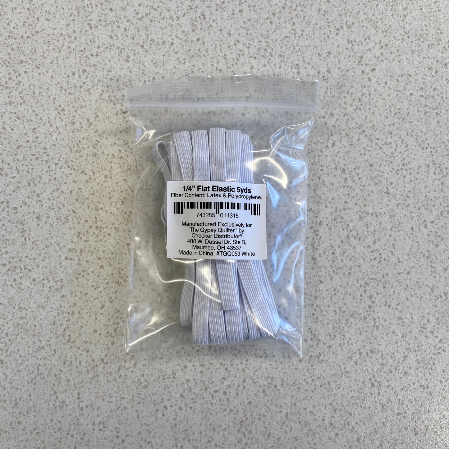 Flat Elastic 6mm x 4.5m White Sampler