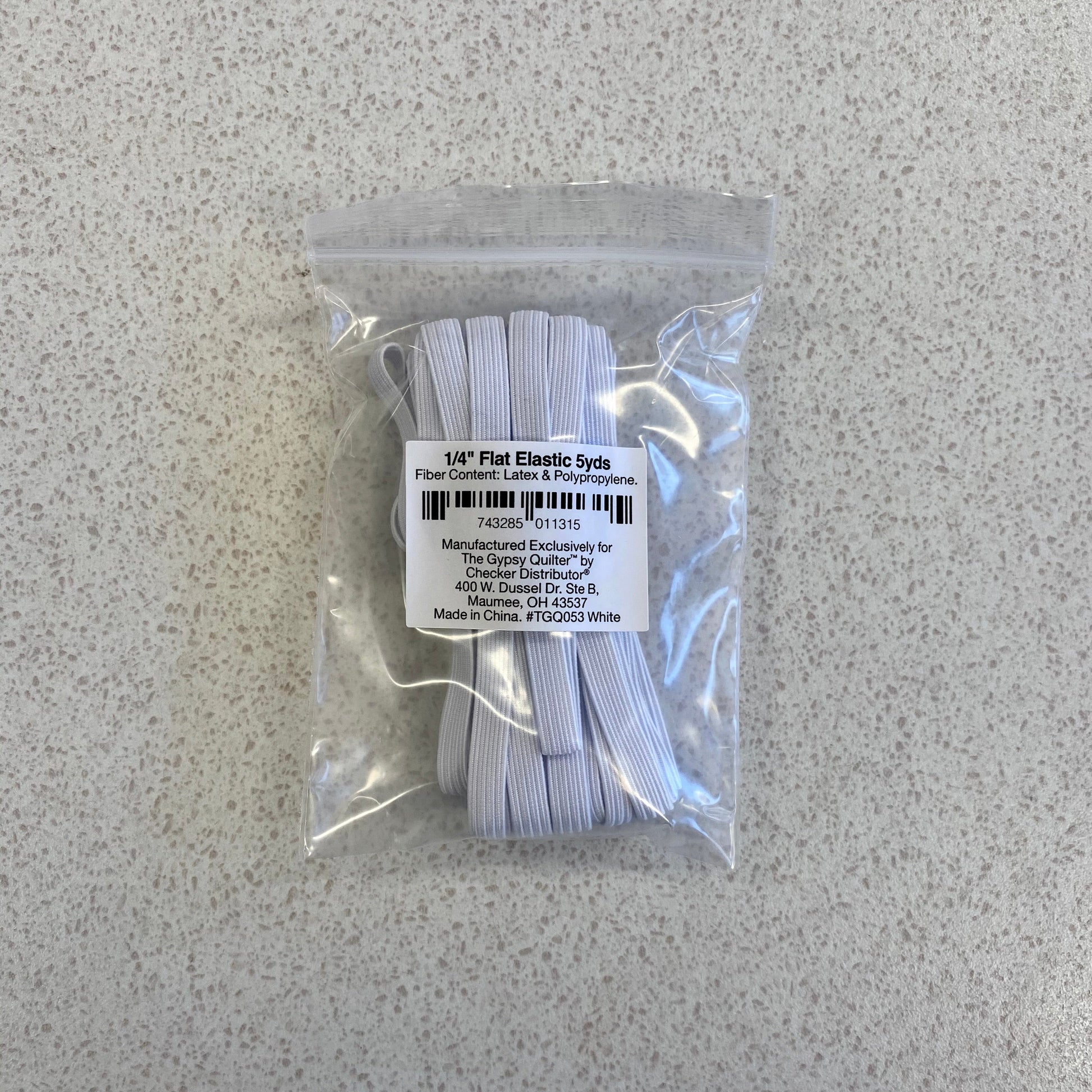 Flat Elastic 6mm x 4.5m White Sampler